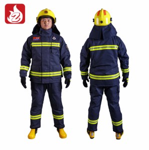 Wholesale Professional Fire Resistant Waterproof <strong>Firefighter</strong> <strong>Costume</strong> Fireman Uniform Set with Helmet-Protective Safety Gear - Product Image 2