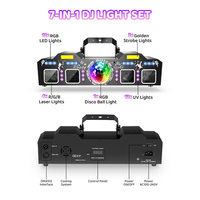 Lumières de DJ pour les fêtes avec support, lumière de scène de DJ 7 en 1, lumière laser activée par le son et DMX pour les bars, les événements de groupe, les mariages, Noël