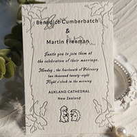 Carte d'invitation de mariage de luxe en gros, personnalisée, en papier premium avec impression typographique à feuille d'or, invitation de mariage tendance