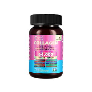 Suplemento de colágeno con logo personalizado, con ácido hialurónico, vitamina C y biotina, que apoya la piel, el cabello y las uñas. 90 cápsulas para mujeres y hombres. - Product Image 2