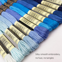 Ensemble de 2 fils à broder en filament mercerisé de haute ténacité, 100% coton égyptien teint, point de croix, 9 tailles, fils de 8 m