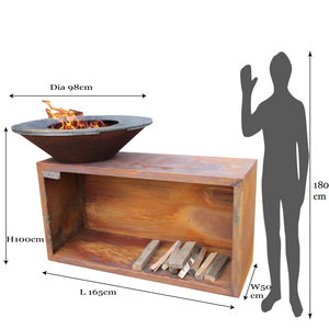 Brasero de <span class=keywords><strong>barbecue</strong></span> extérieur en acier corten rouille européen chaud - Product Image 4