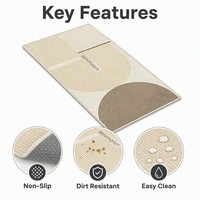 Tapis de cuisine absorbant l'huile et antidérapant, imperméable et résistant aux taches, facile à nettoyer, tapis de sol pour entrée, découpable sur mesure