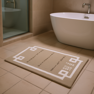Tappeto da Bagno in Cotone Trapuntato 20x30 Rettangolare Geometrico Moderno Minimalista Premium - Product Image 2