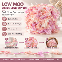 Fil fantaisie en slub 100% polyester rose ombré, ruban plat doux et moelleux pour tricot à la main, crochet, écharpes, pulls – Fournisseur d'usine chinoise