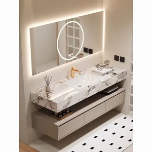 Waterproof Wall-mounted <strong>Bathroom</strong> Washstand Cabinet Vanity Mirror Integrated <strong>Basin</strong> Featuring Large <strong>Storage</strong> Capacity Modern Design - Product Image 6