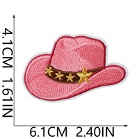 Lot de patchs thermocollants brodés Cactus Cheval Cœur Bottes de Cowboy pour Chapeaux Sacs Fête Rodeo Festival de Musique Country Enterrement de Vie de Jeune Fille