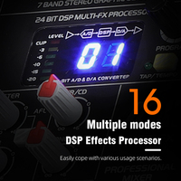CHXYKOM T102-FX Table de mixage audio professionnelle 24 bits avec effets DSP, égaliseur 7 bandes, lecteur MP3, enregistreur USB pour voix réglable