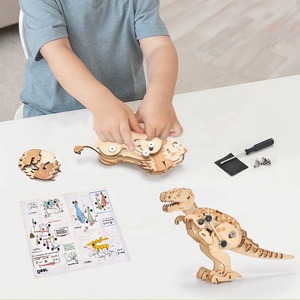 Puzzle 3D en bois DIY pour enfants, modèle animal 6 styles de puzzle artisanal en bois, ensemble de construction, <span class=keywords><strong>jouet</strong></span> éducatif - Product Image 3