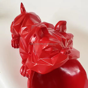 2025 Modern fransız Bulldog reçine tepsi heykeli Anime-inspired şeker çanak anahtarlık kase reçine figürler ofis ev için - Product Image 5