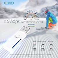 Lecteur de cartes Micro SD USB 3.0 2-en-1 SD TF, adaptateur USB, vente en gros directe d'usine