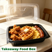 Contenant alimentaire jetable en plastique de 10 pouces, écologique, anti-fuite, à clapet, inviolable, compatible micro-ondes, pour hamburger et sucre