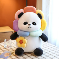Panda féminin brodé de tournesol en coton PP pour la décoration de la maison, jouet pour dormeur fabriqué par anniversaire