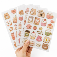 Individuelles Journal-Schreibset: Niedliche koreanische KPOP transparente PVC-Deko-Aufkleber für den Alltag, Kawaii-Tagebuch mit klaren Goldfolien-Aufklebern im Paket
