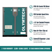 Compresseur d'air à vis stationnaire Olymtech 7,5-75 kW pour le traitement du bois, haute efficacité, entretien simple, faible bruit, 2 ans de garantie