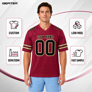 Maillot de football américain personnalisé en mesh respirant pour homme, uniforme de football rétro avec impression par sublimation OEM - Product Image 1
