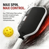 Raquette de pickleball en fibre de carbone brute T700 thermoformée Gen 4 approuvée USAPA, noyau 16mm/14mm pour joueurs professionnels, rotation et contrôle élevés