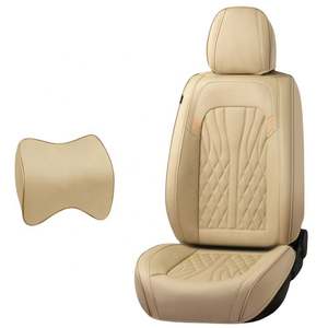 Housse de siège en similicuir imperméable de luxe, ensemble complet de 5 sièges, protections avant et arrière, ajustement universel pour voitures, imperméable de luxe - Product Image 2