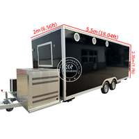 Camion de restauration mobile de 18 pieds en acier inoxydable résistant à la rouille, pour la vente de snacks, hot-dogs et grillades, à vendre