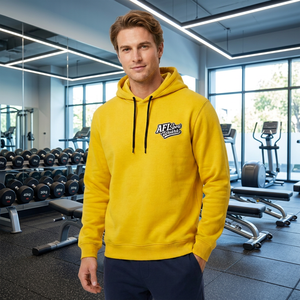 AFI Sport Wears Sweat-shirt à capuche jaune pour homme, coupe régulière, en coton tricoté, décontracté, pour l'automne - Product Image 6