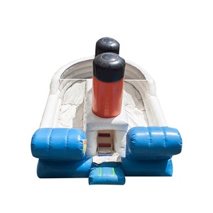 <span class=keywords><strong>Château</strong></span> gonflable en forme de bateau de croisière Peak Night, toboggan super cool, lit de rebond créatif pour enfants, trampoline amusant - Product Image 2