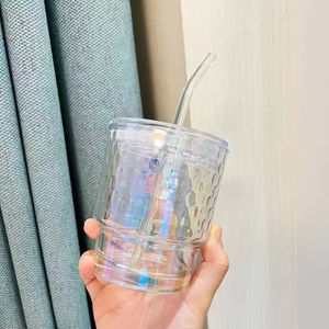 Vaso de Vidrio Reutilizable en Oferta, Vaso de Vidrio para Niños, Taza de Café, Té, Jugo, Leche, Agua con Pajita 2024 - Product Image 6