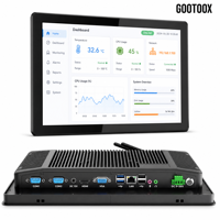 PC industriel tout-en-un tactile intégré Gootoox 12-21,5 pouces capacitif IP65 sans ventilateur Intel I3 I5 HMI à montage sur panneau