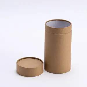 Kaliteli karton yuvarlak teneke bisküvi hediye paketleme mum tüp kutusu tedarikçisi kozmetik Kraft kağıt ambalaj sert kutuları