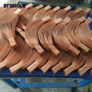 Медная шина 25 мм2 гибкий плоский плетеный наземный Ремень Плетеный соединитель заземления 150 А медная оплетка заземляющий провод gro - Product Image 5