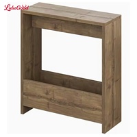 Table d'appoint moderne minimaliste en bois massif avec alimentation électrique, multi-niveaux, sur pied, pour salon et canapé