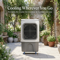 GIMEFAN Refroidisseur d'air évaporatif mobile 240W, ventilateur de refroidissement à eau portable, industriel pour l'usine, l'entrepôt, l'atelier