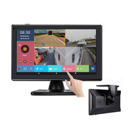 AI Intellint 10,1 "WiFi Android pantalla táctil Monitor de coche navegación de coche para camiones/autobuses/RVs registros punto ciego BSD DVR para coches