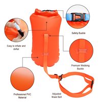 Bouée de sécurité et sac étanche pour la natation en eau libre, les triathlètes, le kayak – Flotteur visible pour entraînement sûr en PVC, 15 litres, bouées de piscine