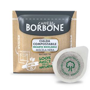 100 Filtri ESE Borbone 44 mm in Carta Nera, Set Metallico 0,11/Pezzo - Product Image 1