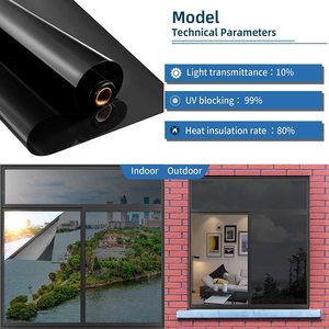 Película de Vinilo Negra <span class=keywords><strong>para</strong></span> <span class=keywords><strong>Ventanas</strong></span> Arquitectónicas, Protección Solar, Reflectante, Privacidad, <span class=keywords><strong>Adhesivos</strong></span> Decorativos <span class=keywords><strong>para</strong></span> el Hogar, Película de Plástico <span class=keywords><strong>para</strong></span> <span class=keywords><strong>Vidrios</strong></span> de Edificios - Product Image 1
