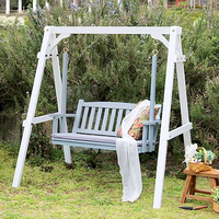 Chaise à bascule en bois massif à double siège, balançoire d'extérieur, cour, jardin, chaise longue de loisirs, piscine, patio, chaise à bascule, banc d'intérieur