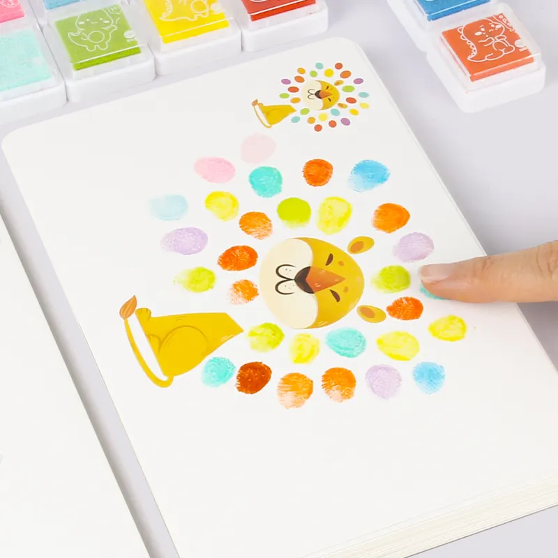Nhà Sản Xuất Bán Hàng Trực Tiếp Giấy Nhà Máy Động Vật Sơn Ngón Tay Thẻ Cuốn Sách Màu Montessori DIY Vẽ Cảm Ứng Đồ Chơi Cho Trẻ Em
