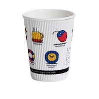 SP811 Vente en gros de gobelets à café jetables en papier kraft blanc à paroi simple avec logo personnalisé pour le vin et le whisky
