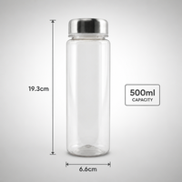 Bouteille d'eau vide avec couvercle en acier 500ML, bouteille Tritan pour jus, boisson énergétique, plastique, en vrac, pour soda froid