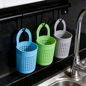 Panier d'égouttage suspendu portable pour cuisine, support en silicone pour éponge, boîte de rangement avec poches d'égouttage - Product Image 3