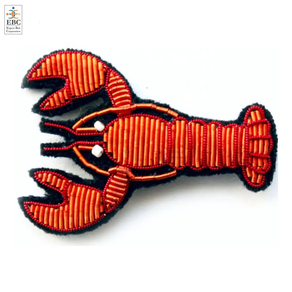 Personalisasi Lucu Kerah Pin Lucu Lobster Bros Buatan Tangan Warna Bullion Kawat Mode Patch untuk Jaket Jeans Mantel Sweater