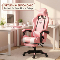 Chaise de jeu industrielle en cuir AOR - Chaise inclinable ergonomique avec accoudoirs réglables, base oscillante et rembourrage en coton