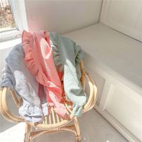 Couverture en gaze de coton à volants pour nouveau-né, couverture climatisée pour enfant, serviette de bain pour bébé, couverture d'emmaillotage