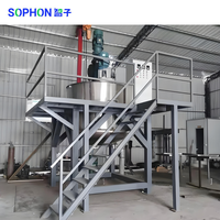 SOPHON 100L Cuve de réaction industrielle en acier inoxydable, mélangeur-disperseur de liquides chimiques, cuve de mélange de pâte à double enveloppe chauffante, modèle haut de gamme