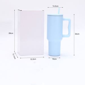 Custom Logo 40oz Double Wall Vacuum Stainless Steel Tumbler Handle Leakproof Lid <b>Straw</b> 12-24 Hours Thermal Insulation Office <b>Cup</b> - Product Image 2