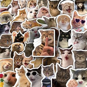 Pegatinas Divertidas de Memes de Gatos a Prueba de Agua Personalizadas, Etiquetas de Vinilo Kawaii para Laptop, Botella de Agua, Carcasa de Teléfono, Decoración DIY - Product Image 1