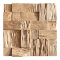Panneau mural décoratif en mosaïque de bois massif, forme géométrique, carreaux de mosaïque en bois pour mur de réception de bureau, mur d'exposition, mur d'accentuation