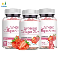 Collagène Glutathion Peau Glow Gummies À Croquer Saveur De Fraise 60pcs Suppléments De Soutien De Beauté