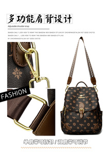 Factory Custom Ins Fashion <b>Backpack</b> Multipurpose Laptop Bag Girls Versatile Pu Leather Schoolbag School Bag for Teenage Girls - Product Image 2