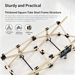 Thiết kế hiện đại Giường ngủ văn phòng đơn với khung kim loại gấp đơn giản cho phòng khách hoặc cắm trại ngoài trời - Product Image 6